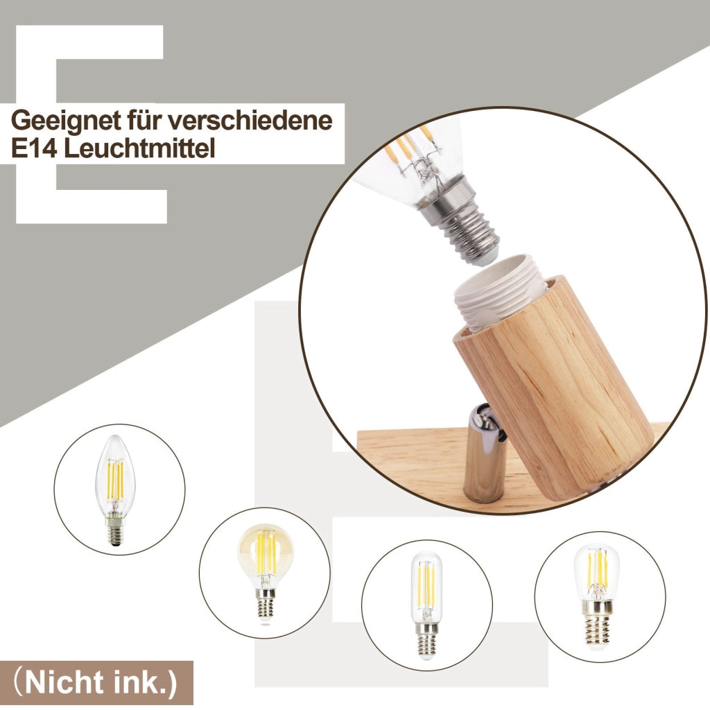 ZMH Faretto da soffitto 3 fiamme E14 rotanti 350° per soggiorno camera letto