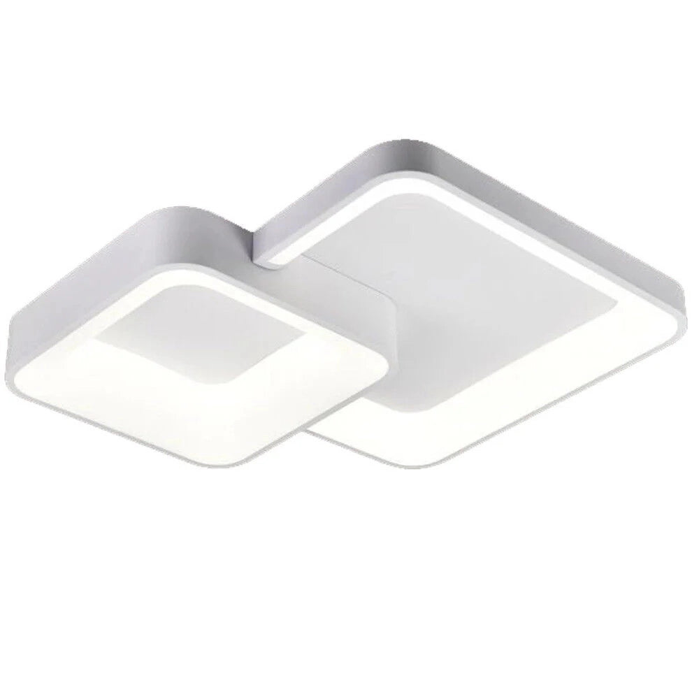 Trade Shop - Plafoniera Soffitto Led 58w 2 Quadrati Lampadario Cct 3 Colorazioni 3000k A 6500k C59-3c -