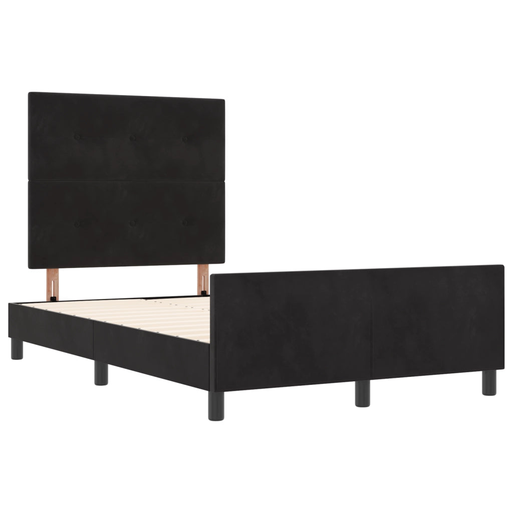 Letto Nero 120x190 cm Velluto