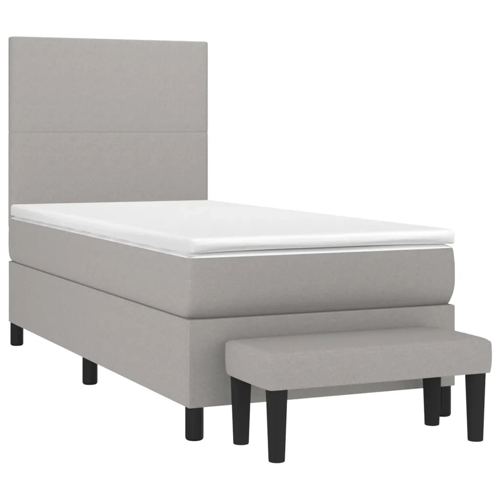Giroletto a Molle con Materasso Grigio Chiaro 90x200 cm Tessuto 3136405