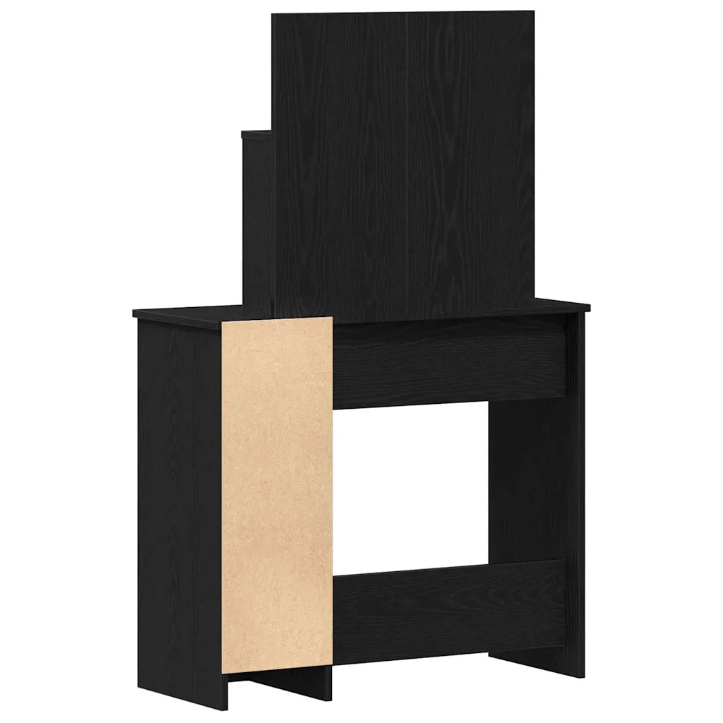Tavolo da Trucco con cassetto Rovere Nero 86,5 x 35 x 136 cm 862783