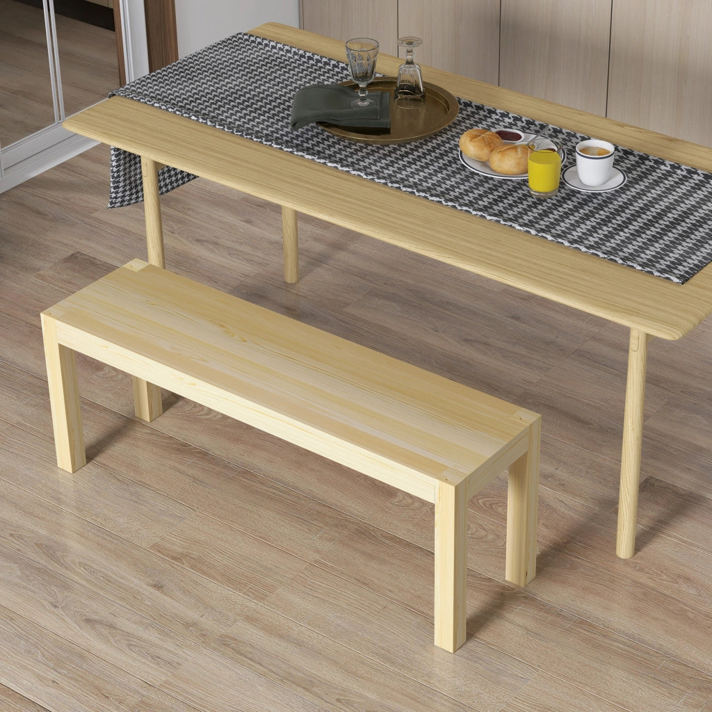 Panca da pranzo in legno massello ¨C Xylo ¨C 3 posti 120x33x45 cm naturale