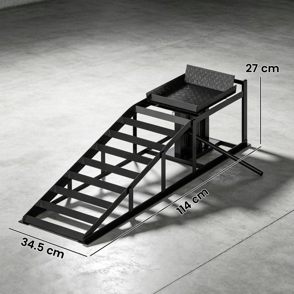 2 Rampe Idrauliche Auto, Portata 3T, Altezza 23-32.5cm, Nero