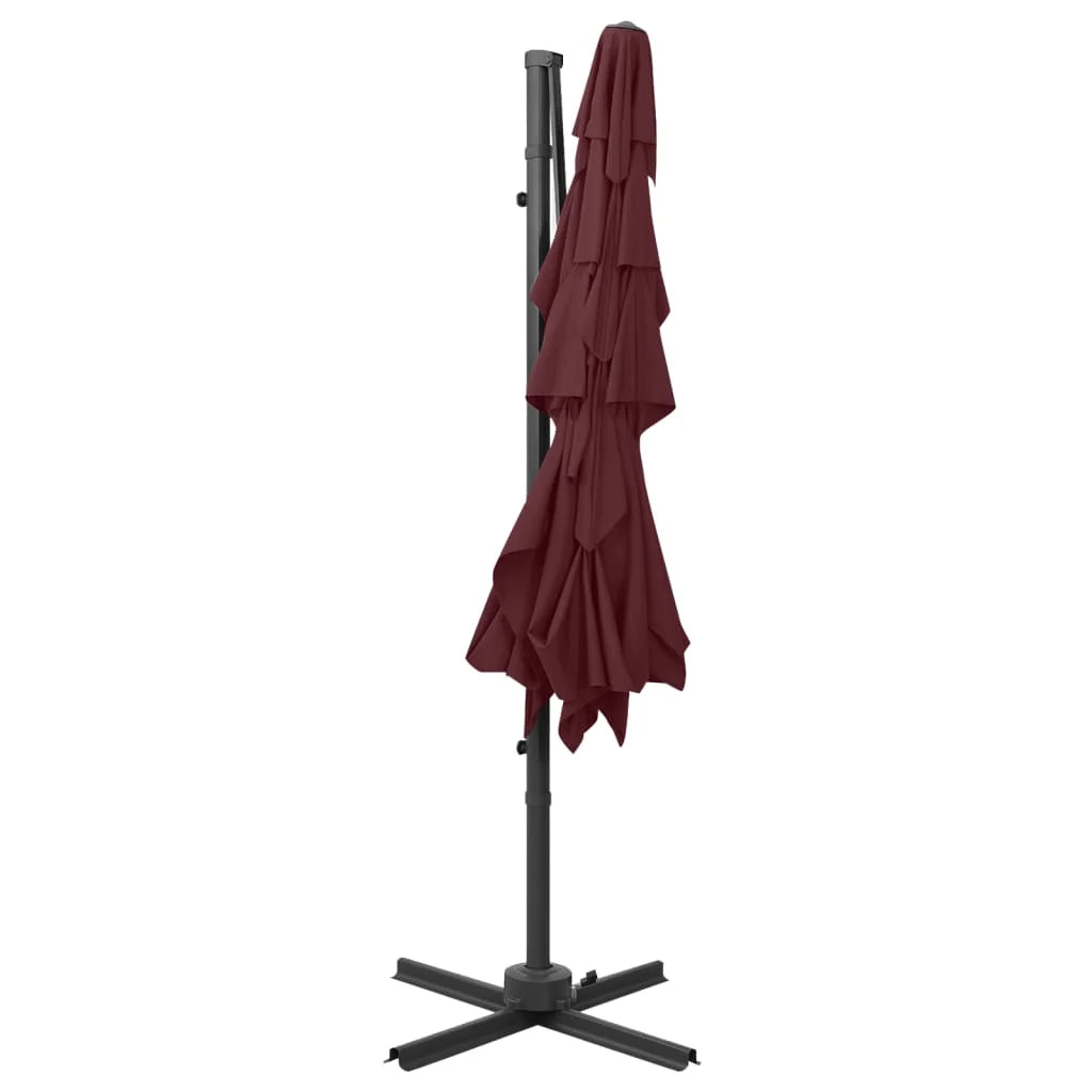 Ombrellone a quattro livelli con palo in alluminio 250 x 250 cm bordeaux 02_0008788
