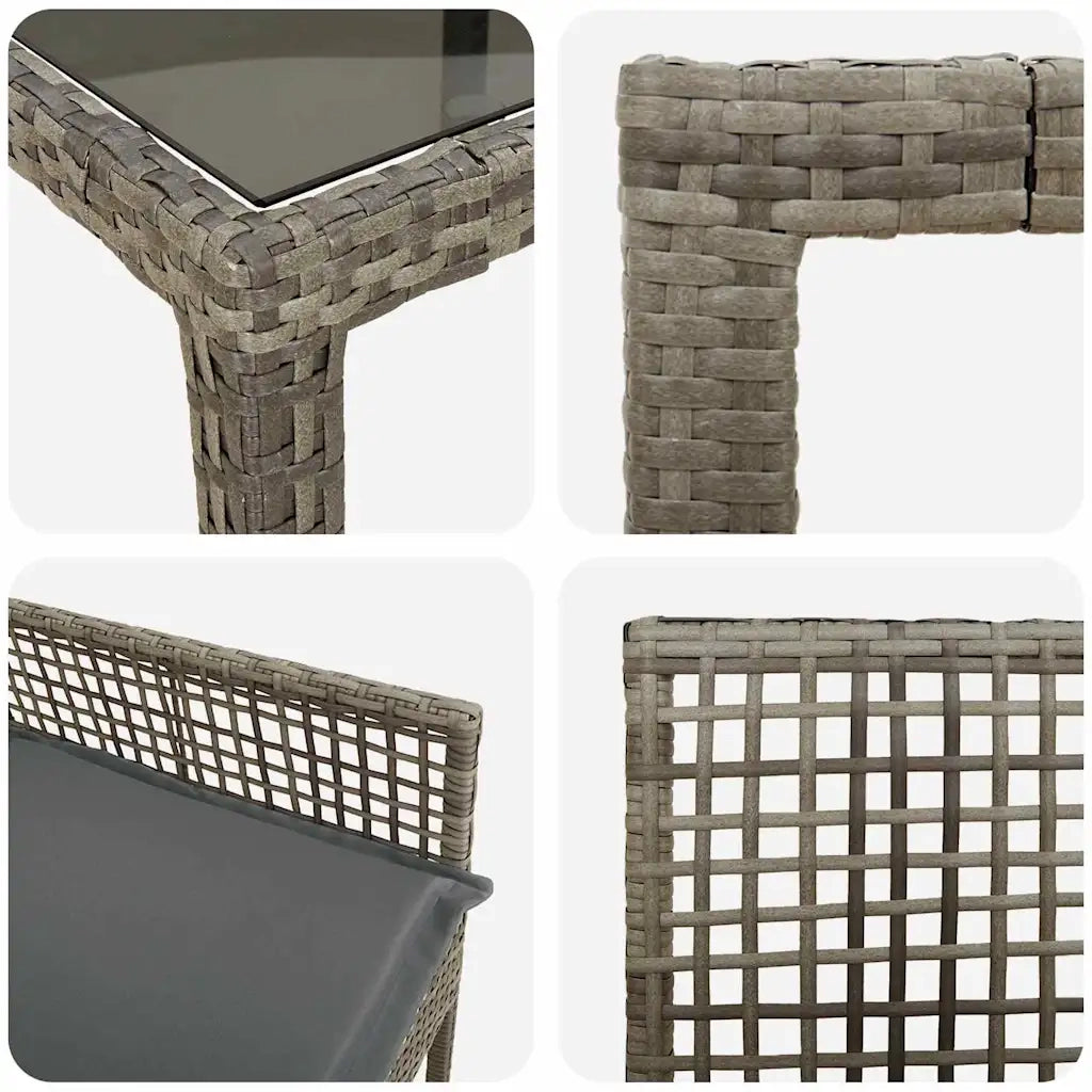 Set da Pranzo per Giardino 11 pcs Grigio polyrattan 3334878