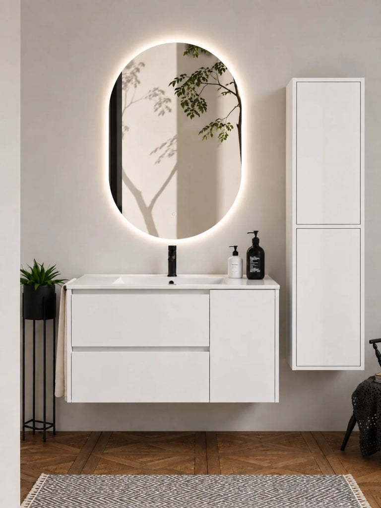 Mobile bagno con lavabo ORIGENBATH ITACA senza specchio 80x45 cm bianco con colonna