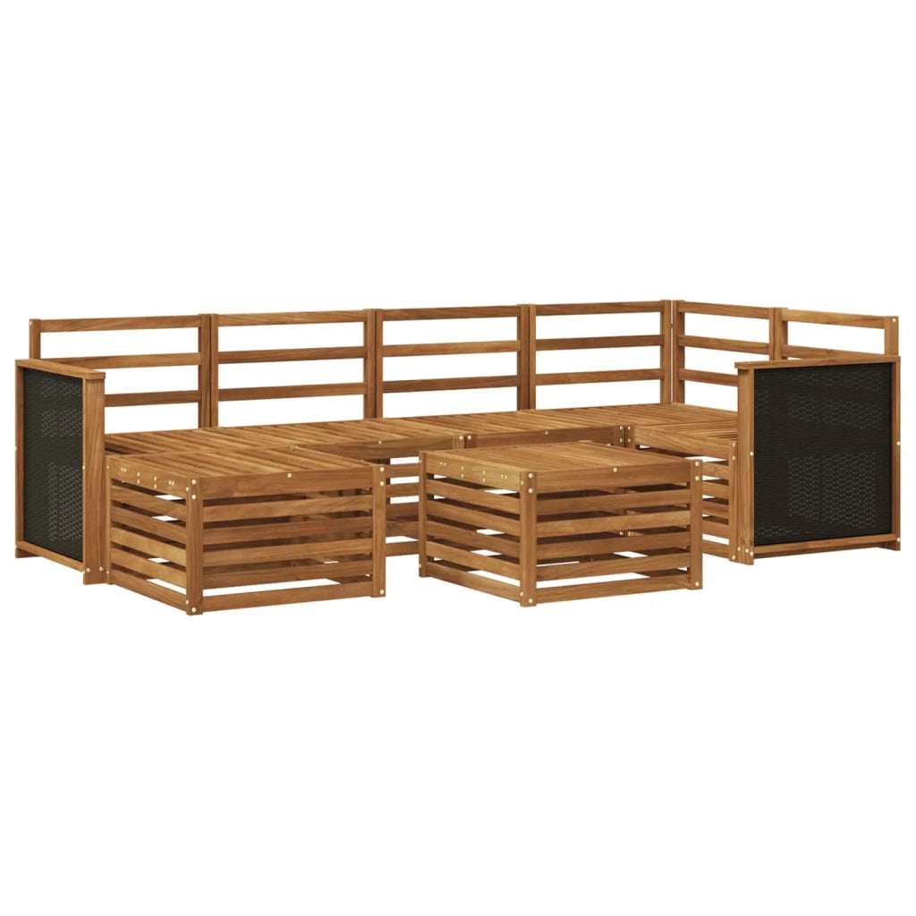 Set divano sezionale 6 pcs Naturale Legno di Acacia Massello 3384580