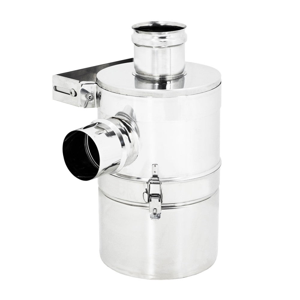Abbattitore inox da 80mm per la fuliggine di stufe e caldaie a pellet