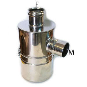 Abbattitore inox di fuliggine per stufe e caldaie a pellet, diametro 80mm