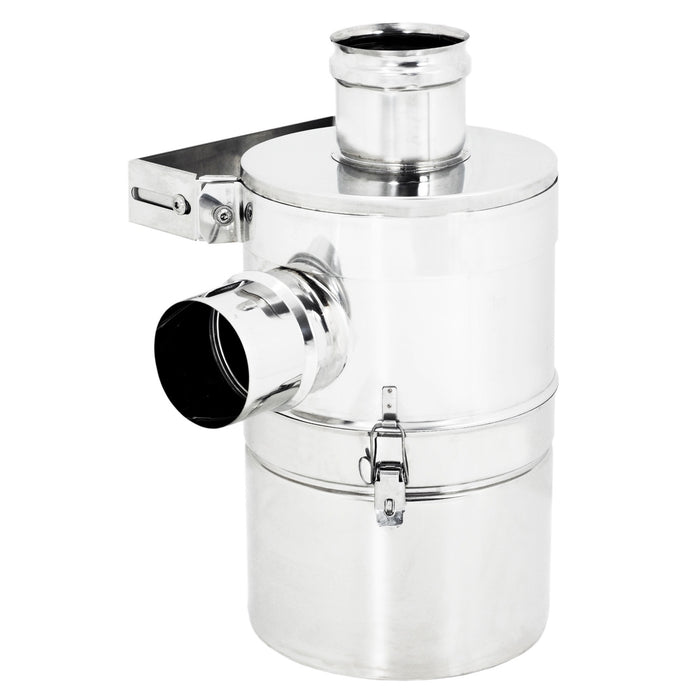 Abbattitore di Fumo Fuliggine Ad Acqua Per Stufe A Pellet Diametro 80 o 100 con Fissaggio