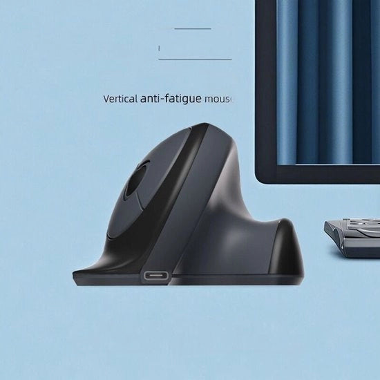 Mouse verticale ergonomica, mouse verticale silenziosa senza fili (nero)