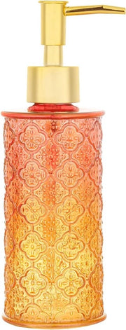 Dispensatore di sapone in vetro - Pompino vintage - 1 pezzo - Rosso-arancione - Plastica resistente