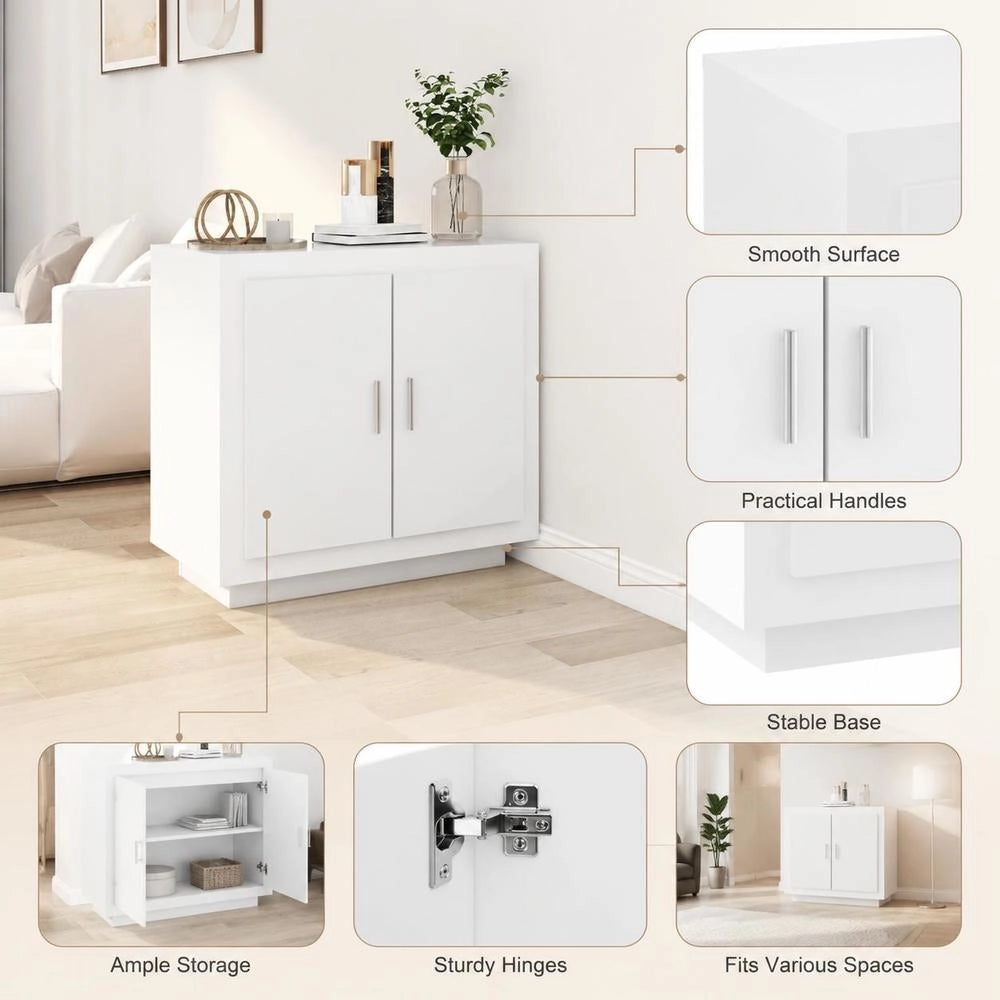 Sideboard White 80x40x75 Cm Wood-based Material