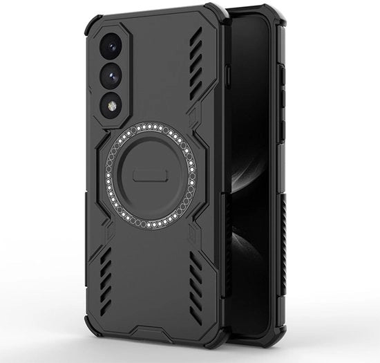 Copriphone militare shockresistente - Magnetico - TPU-siliconato/duro PC - 5G - Qualità militare - Raffreddamento termico - Protezione per smartphone