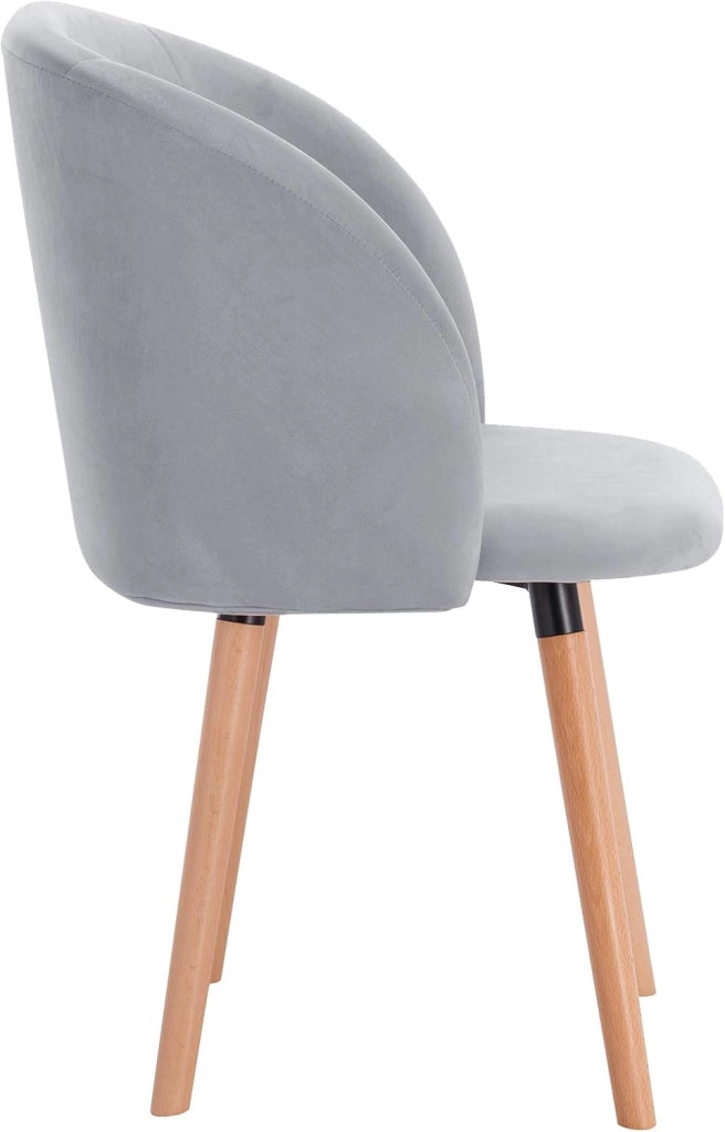 set di 2 sedie sala da pranzo sedie cucina moderne poltroncina salotto Adatte per Sala Pranzo, Soggiorno, Camera da Letto Estetica in Tessuto di velluto Gambe di Legno, Grigio BH121gr-2