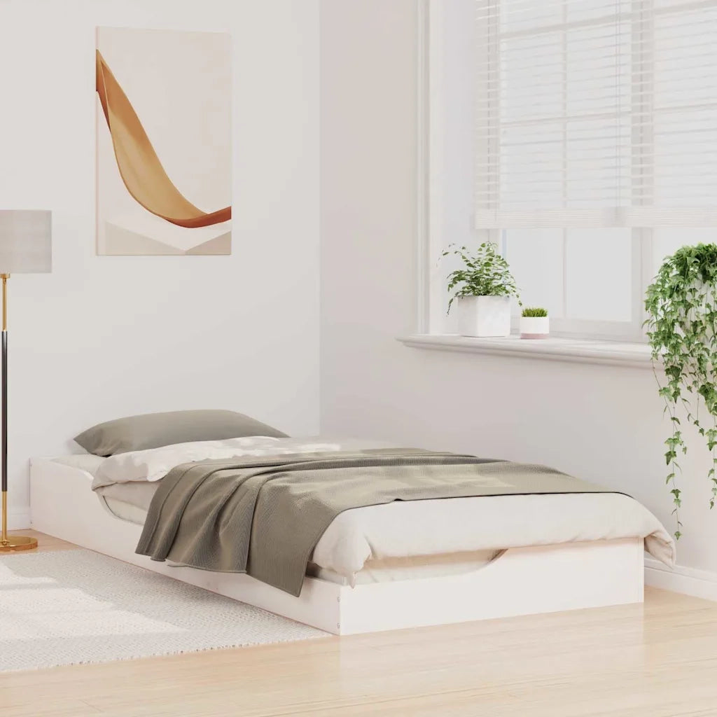 Struttura del letto Bianco 80 x 210 cm Pino massello 873401