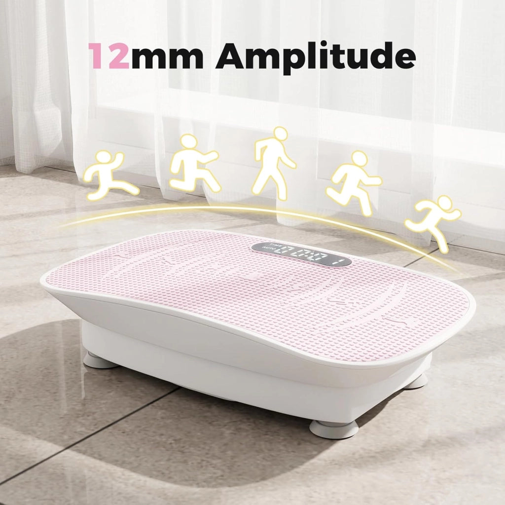 Pedana Vibrante Dimagrante con 10 Livelli di Intensità, Timer da 10 Minuti e Silenziosa Fitness, Pedana Fitness con Schermo e Telecomando per Allenamento Completo a Casa