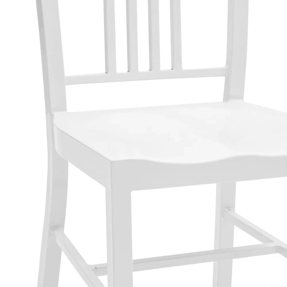 Set 2 sedie moderne metallo bianco lucido 41x46x83