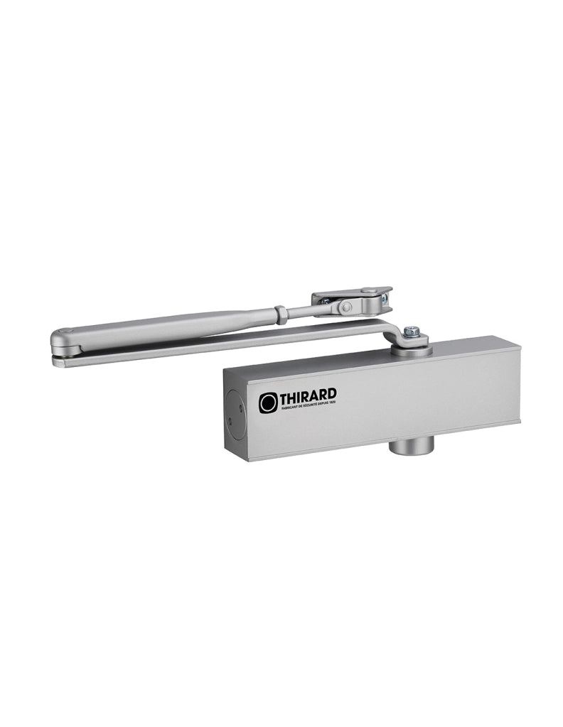 Chiudiporta spingiporta automatico idraulico, portata 60kg, Forza 3, argento, reversibile braccio standard, certificazione antincendio - THIRARD