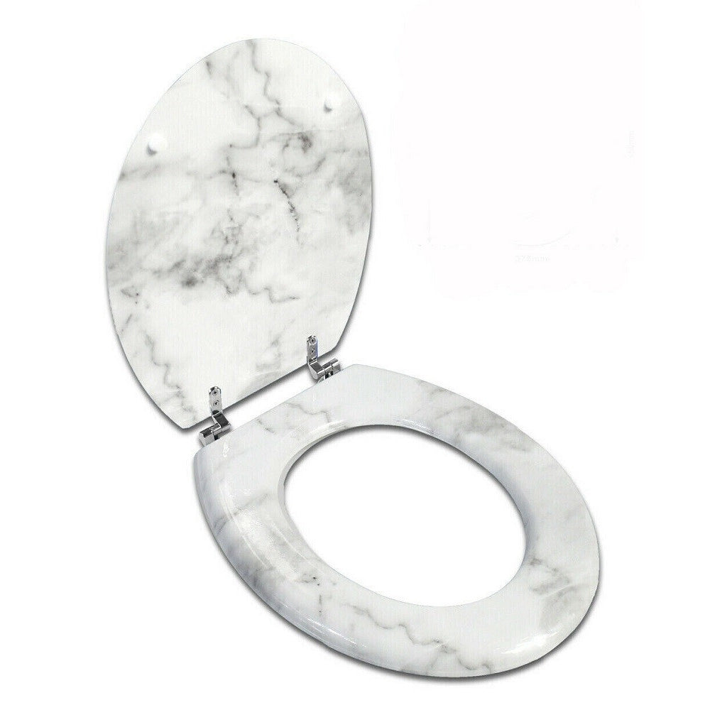 Trade Shop - Copriwater Universale Resistente Con Stampa Marmorizzata Cerniere Wc Bagno 69201 -        3,5