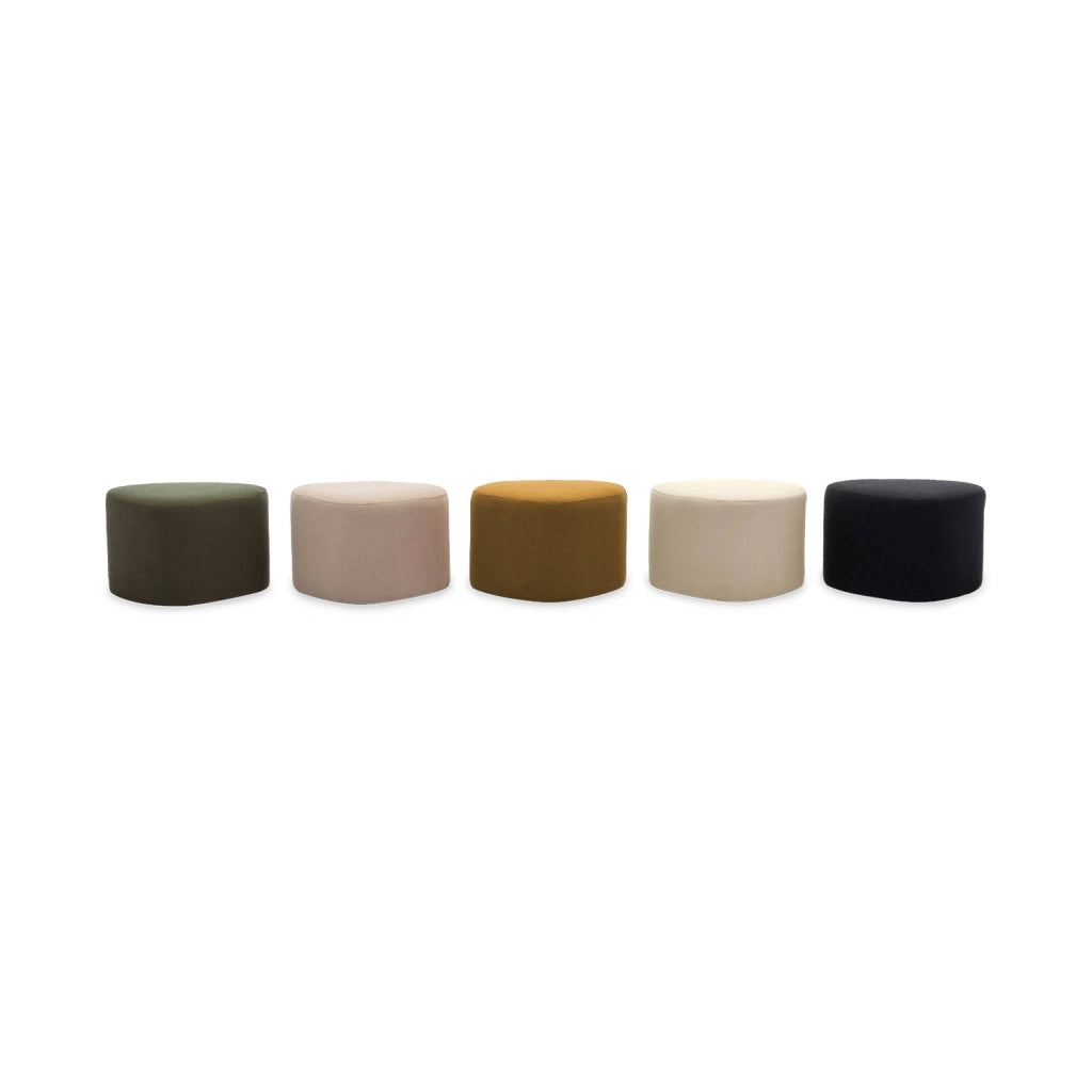 Pouf a forma di ciottolo in tessuto, beige grigio