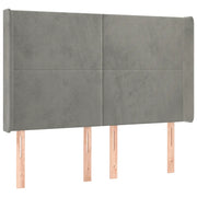 Testiera | Testata ad Orecchio Grigio Chiaro 147x16x118/128 cm in Velluto