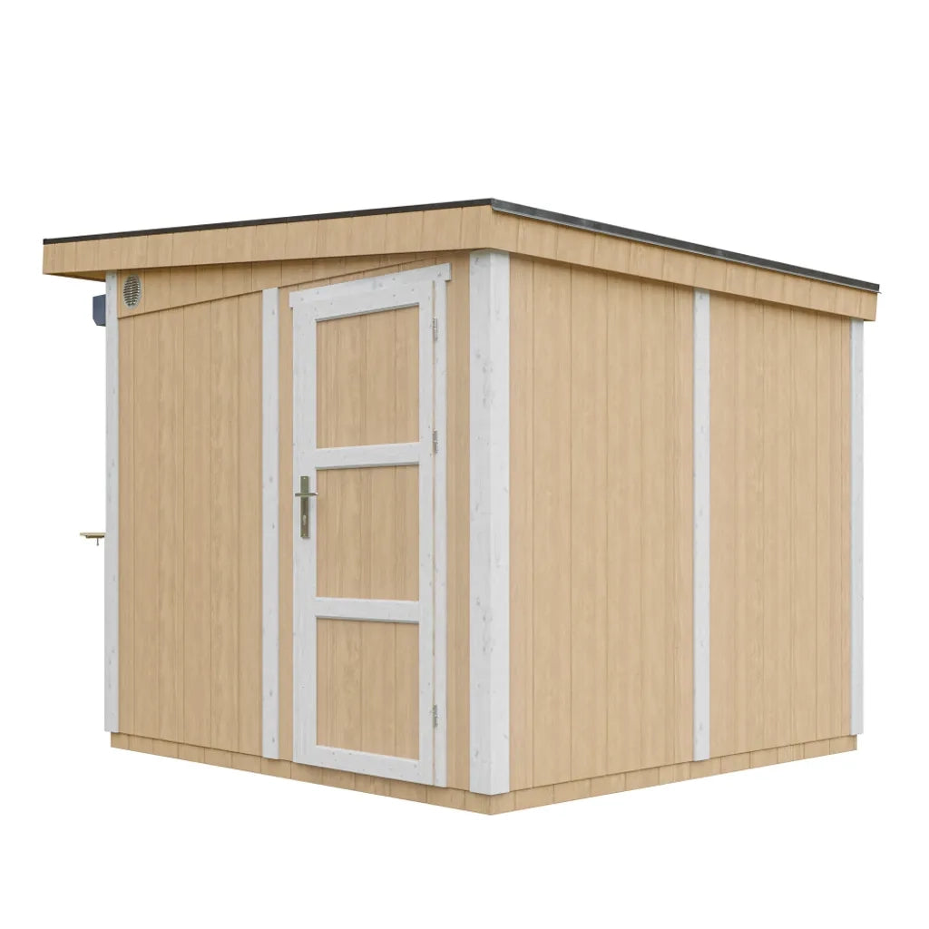 Chiosco esterno PREMIUM - 5,9m?² - H240x248x305 cm - Costruzione pannello PREMIUM - Timbela M950-HARVEST HONEY