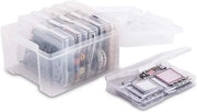 Scatola di archiviazione con 6 cassetti trasparenti 21 x 185 x 14 cm per la classificazione e l'organizzazione.