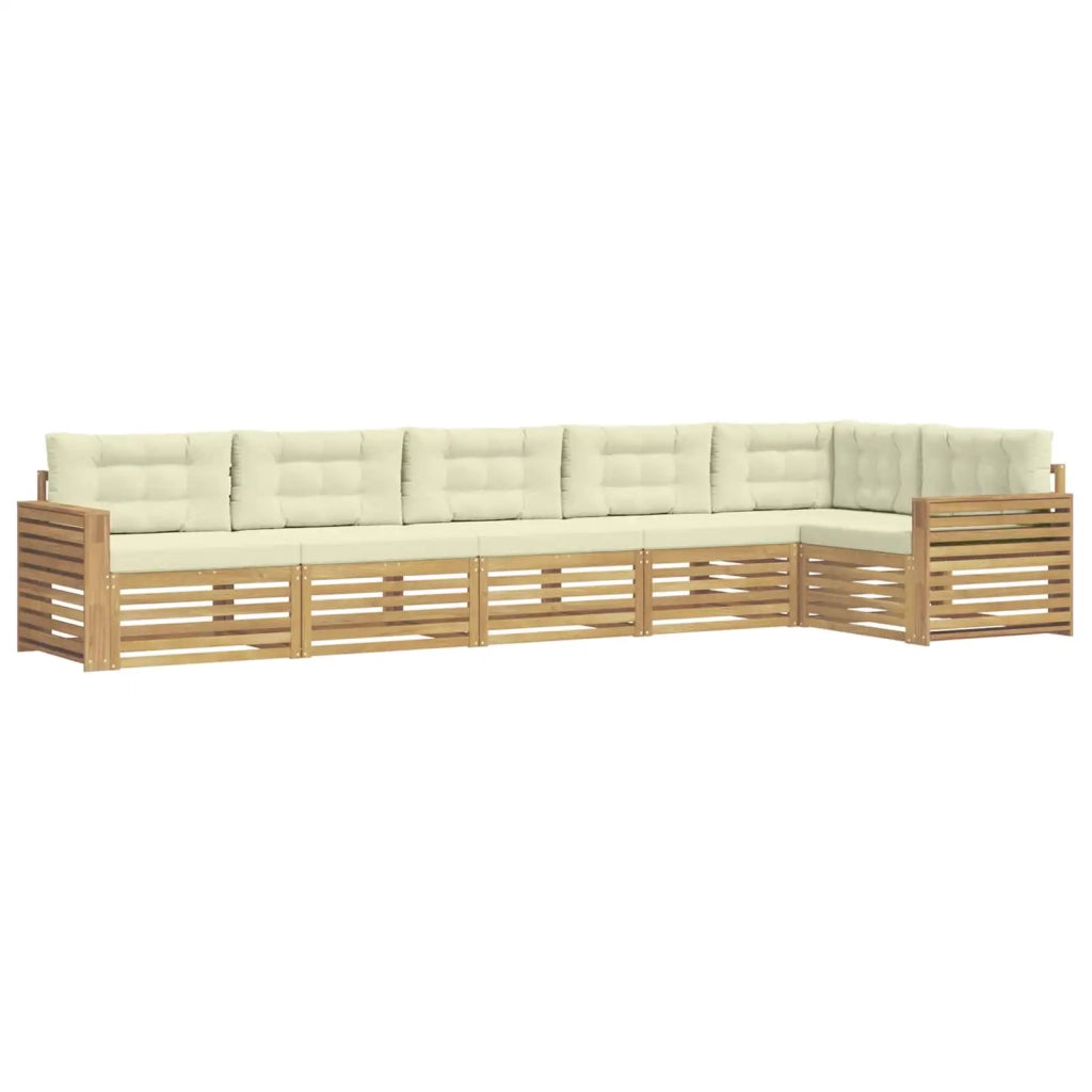 Set di divani da esterno 6 pcs Bianco e Crema 3390570