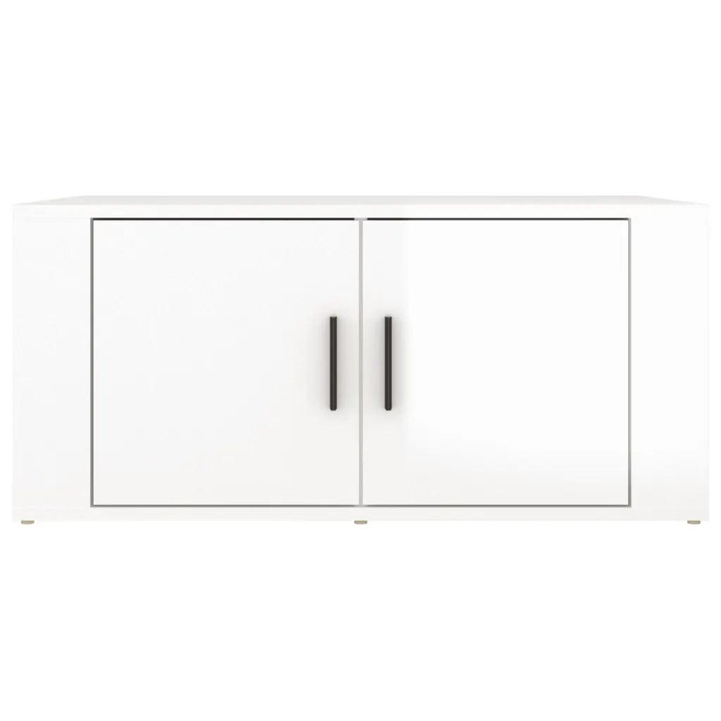 Tavolino da salotto | Tavolino da caff¨¨ | Tavolino da Soggiorno Bianco Lucido 80x50x36cm Legno Multistrato