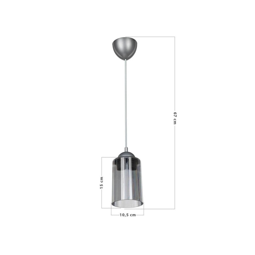 Lampada a sospensione con paralume cilindrico in plastica fumè Optical ASZ1027