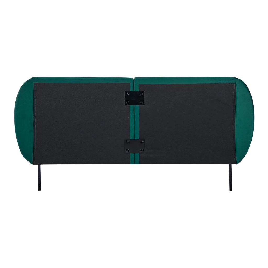 Letto Francese Porvoo con Testiera e Materasso 140x200 cm Rivestimento in Velluto - Verde Scuro [en.casa]