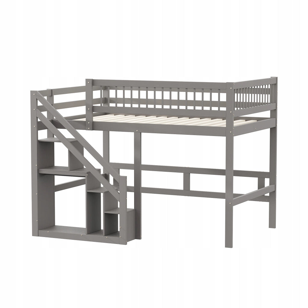 Letto in legno 140x200 - Xylo - Grigio senza materasso