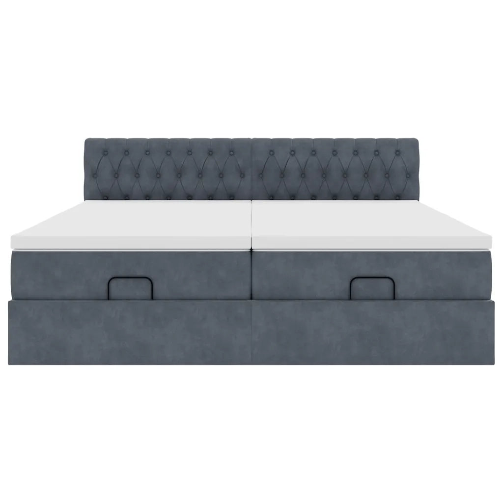 Struttura Letto Pouf con Materassi 180x200 cm Velluto