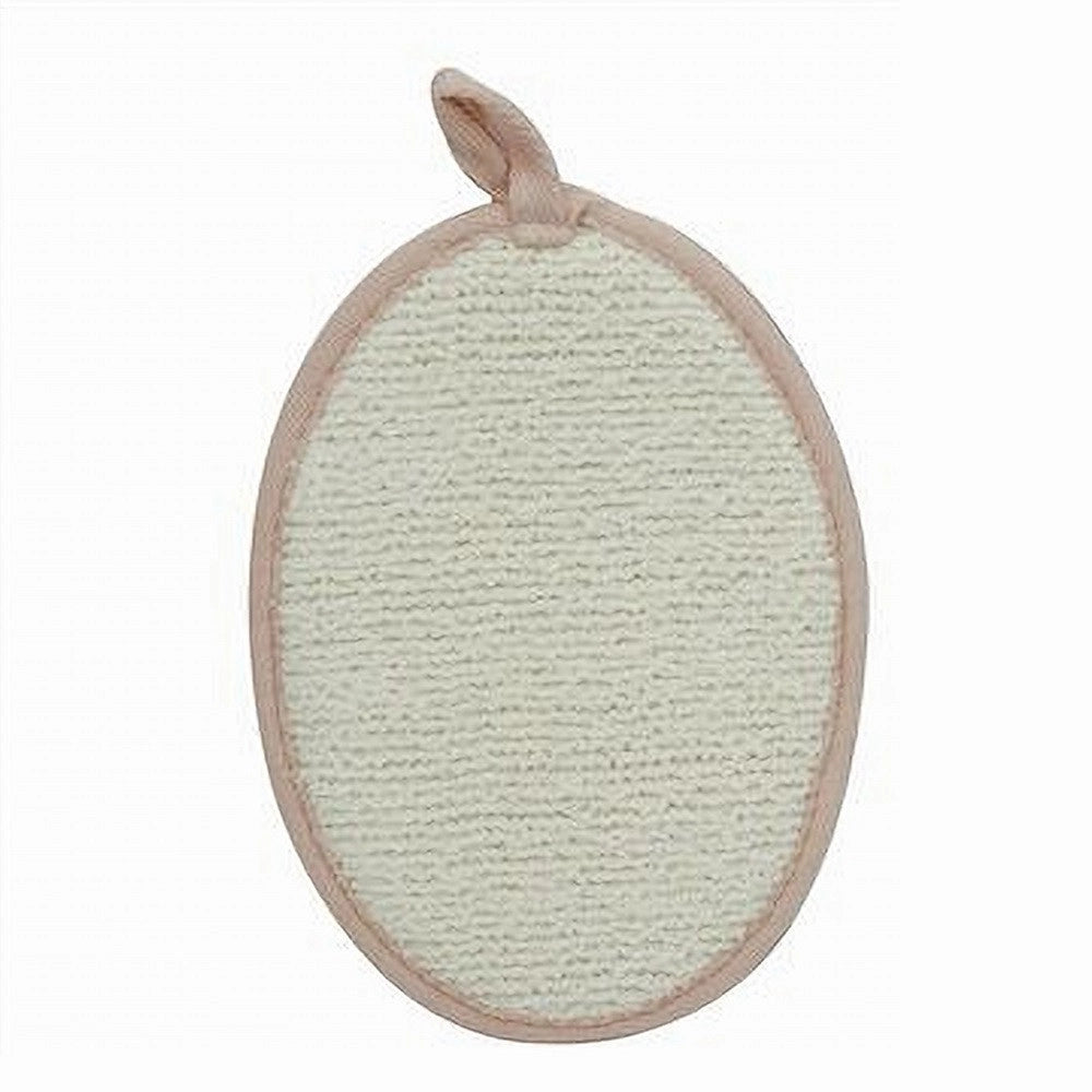 Trade Shop - Spugna Per Doccia Bagno Esfoliante Per Cura Pelle Corpo 13x18cm Rosa Ovale 79643 -