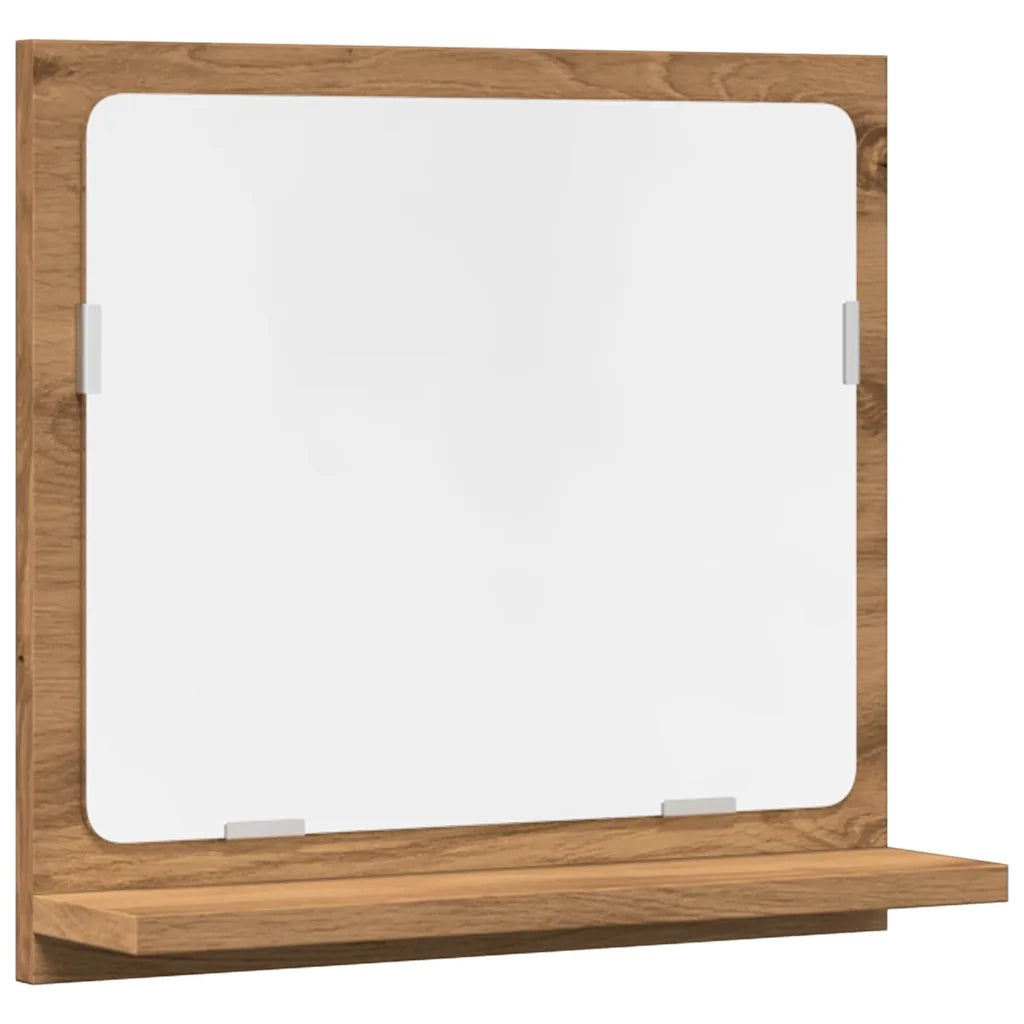 Mobile Bagno Specchio Rovere Artigianale 40x11x37 cm Truciolato 856188