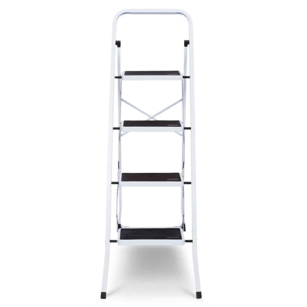 IDMarket - Scaletta pieghevole con 4 gradini antiscivolo e corrimano