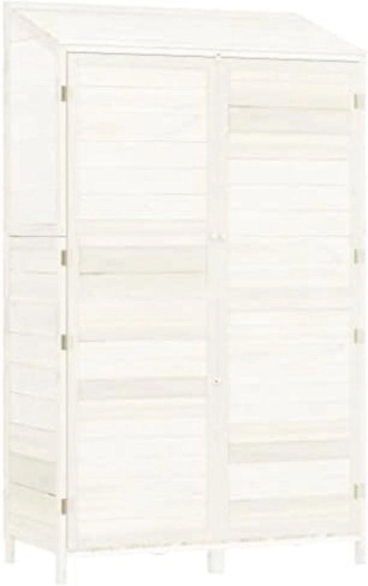 Cassa da Giardino in Legno - Cassa da Giardino per il Trasporto - Bergeggianti per Giardino in Legno - Cassette da Giardino per Esterni - 102x52x174.5 CM - Bianco