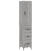 Credenza | Madia | Buffet da pranzo | Armadio da pranzo Grigio Sonoma 34,5x34x180 cm in Legno Multistrato