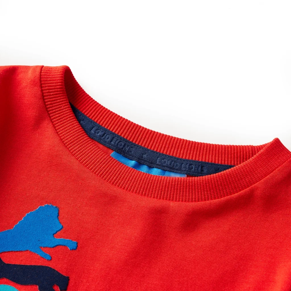 Maglietta da Bambino Maniche Lunghe Rossa 104 13295