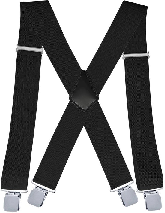 Cinturini per uomini professionali con 4 clip metalliche - regolabili - elastici - larghezza 35mm - distribuzione pressione sulle spalle - cinturini per vita