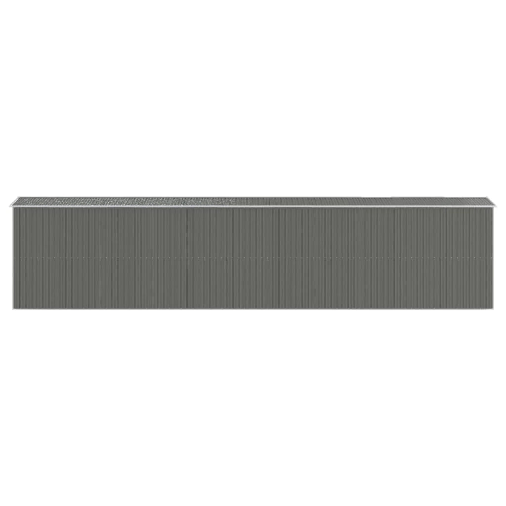 Casetta da giardino cabina ripostiglio casetta da esterno robusta casetta per attrezzi colore chiaro 192 x 938 x 223 cm acciaio zincato grigio 02_0022264