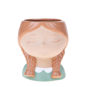 Set 2 Vasi Testa Donna Ø 14,5x H 16 cm