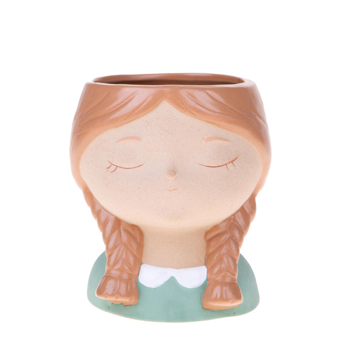 Set 2 Vasi Testa Donna Ø 14,5x H 16 cm