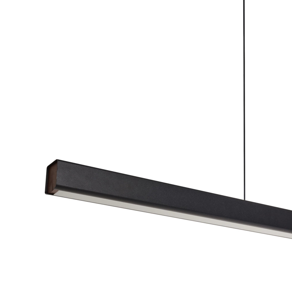 Lampada a sospensione in alluminio nero con paralume in legno di gomma e base in ferro con telecomando Luce a LED integrata