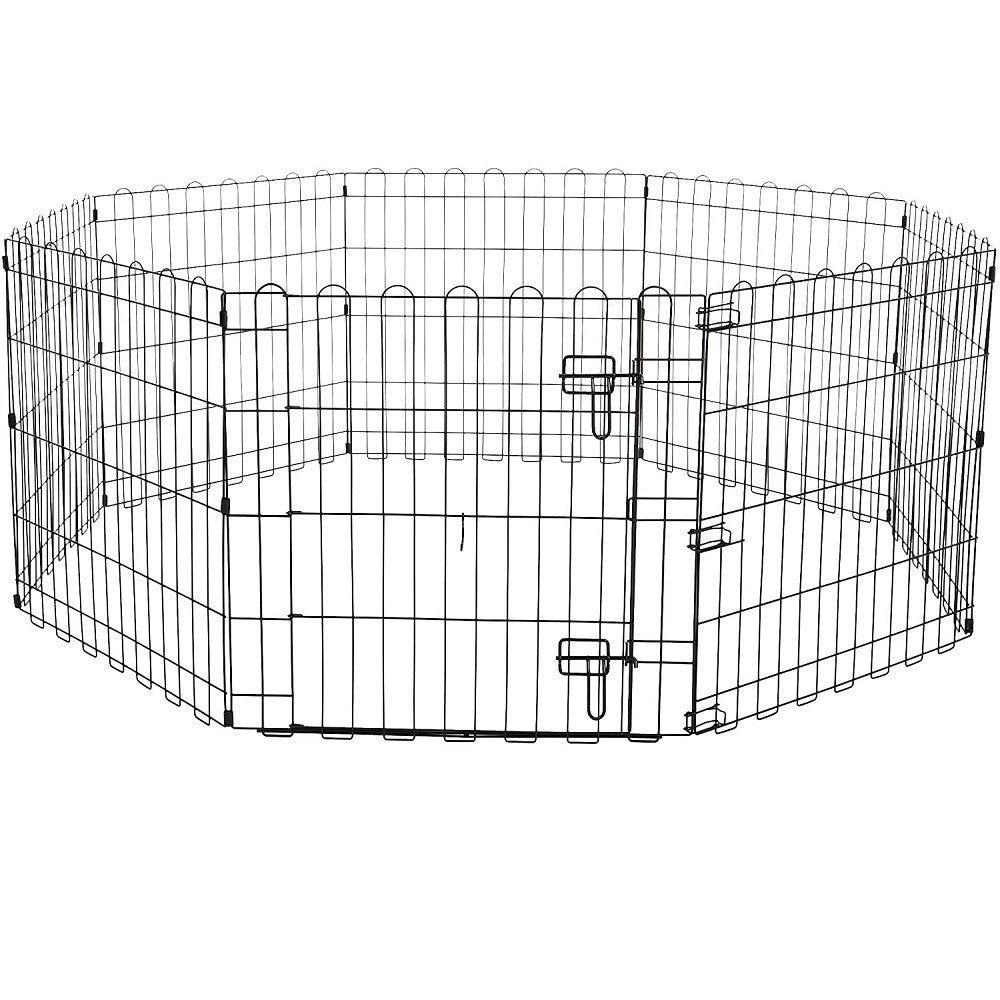 Trade Shop - Recinzione In Metallo Per Cani Pieghevole Per Esercizio 152,4 X 152,4 X 60,9 Cm -