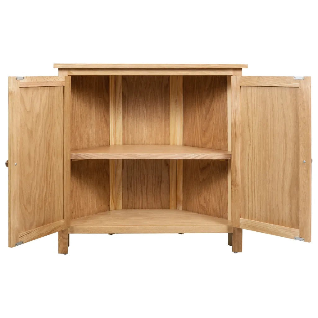 Mobile angolare 80 x 33,5 x 78 cm con ampio spazio contenitivo stile rustico legno massello marrone 02_0046308