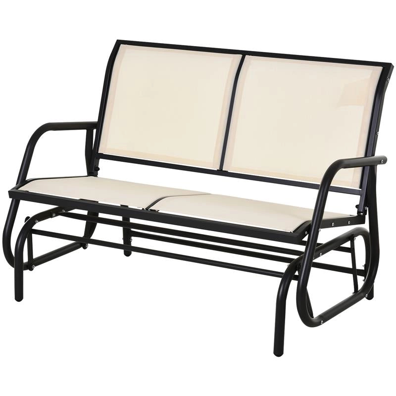 DONDOLO DA GIARDINO A 2 POSTI IN METALLO E TESSUTO TRASPIRANTE BEIGE