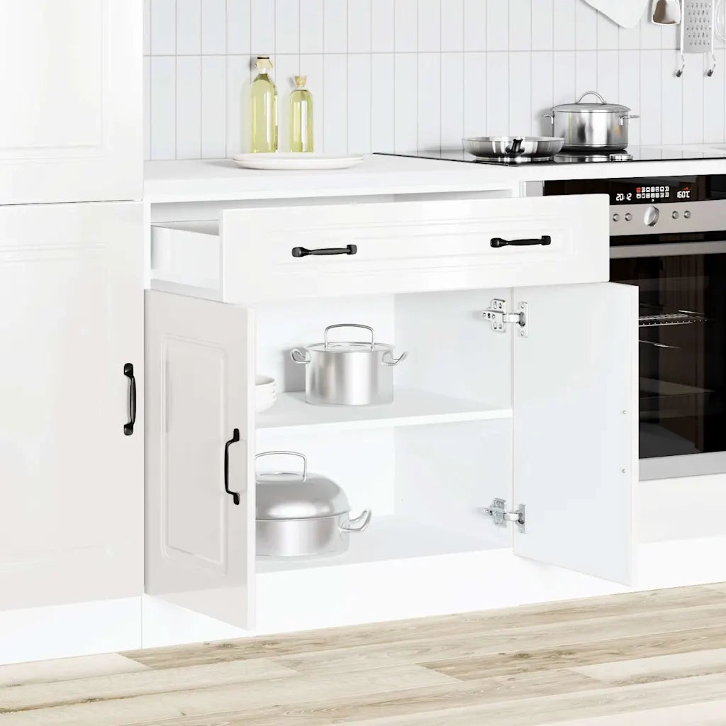 Base da Cucina Kalmar Bianco Lucido in Legno Multistrato
