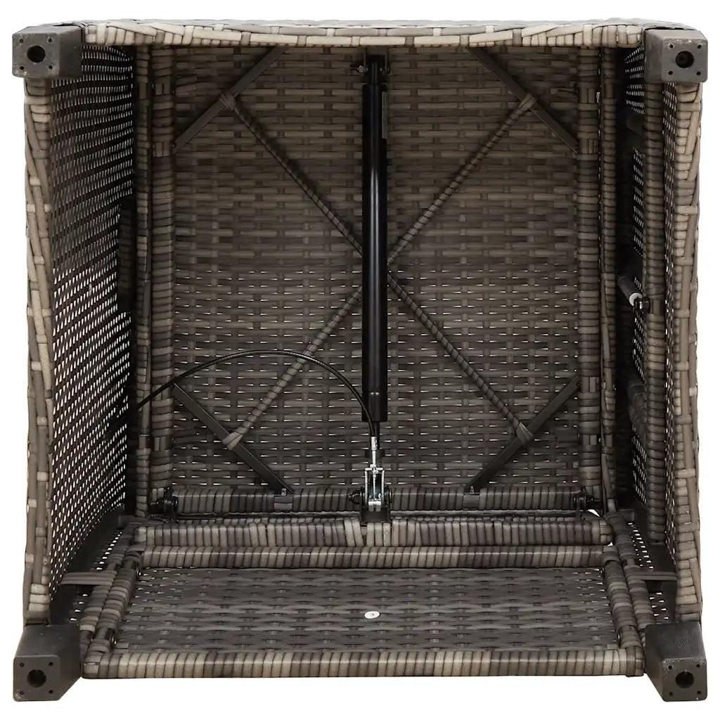 Sedia Reclinabile da Giardino | Sedie da Esterno con Tavolino Grigio Polyrattan